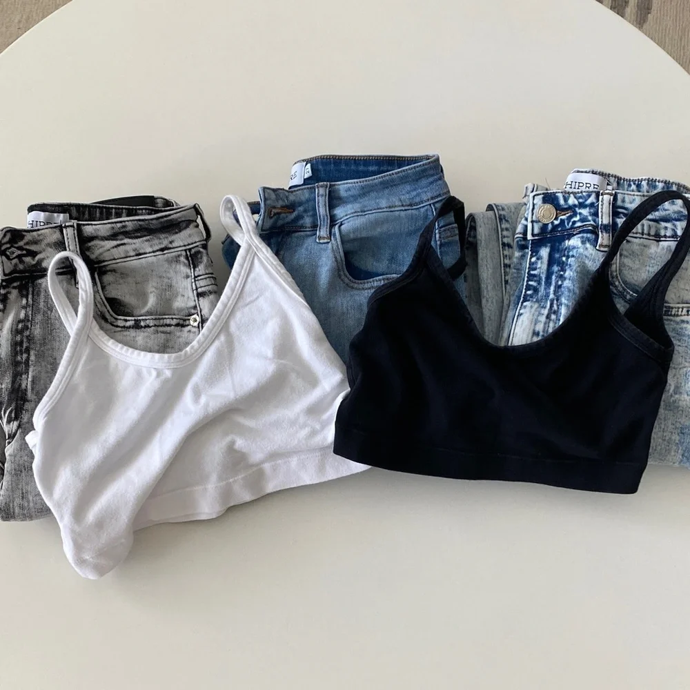 CHIPRE Denim Jeans Trio Bundle with tanks - Picture 5 of 13
